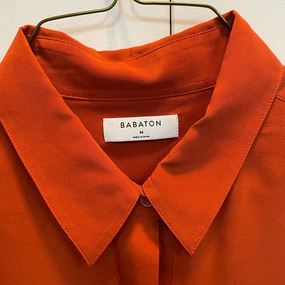 Academy / Essential Babaton Silk Blouse in Orange Medium - like new - Picture 2 of 4